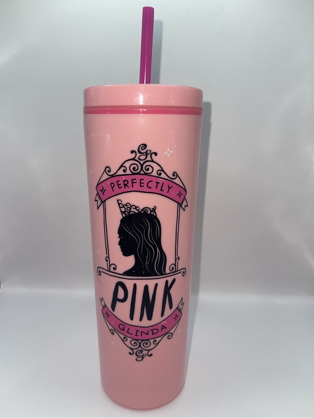 Perfectly Pink Glinda Tall Tumbler with Straw